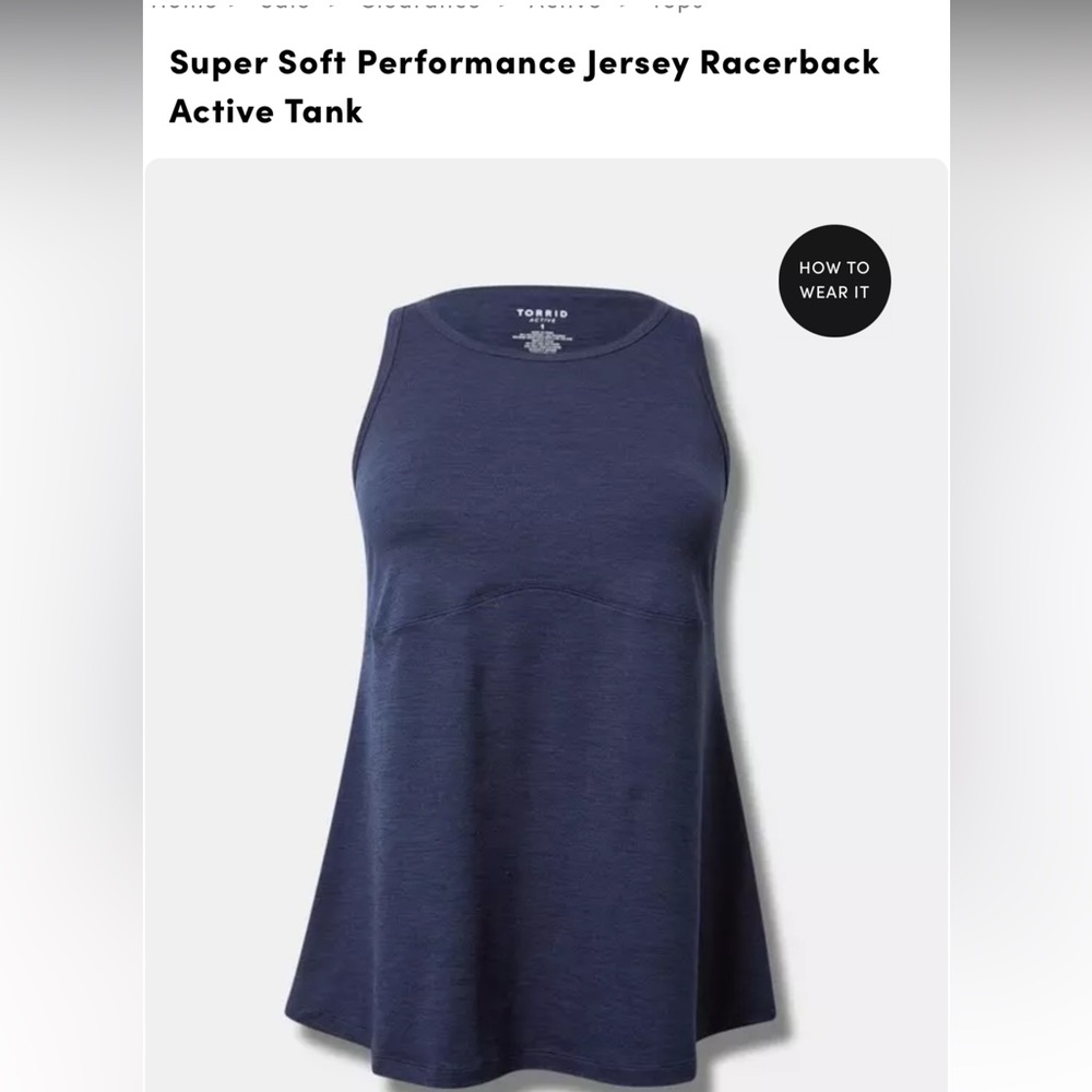 Torrid Super Soft Performance Jersey Active Tank Size 4x NWT